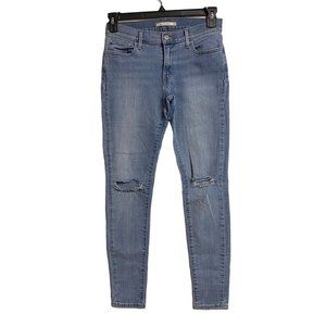 LEVIS 710 SUPER SKINNY ripped MId‎ rise JEANS SIZE 29